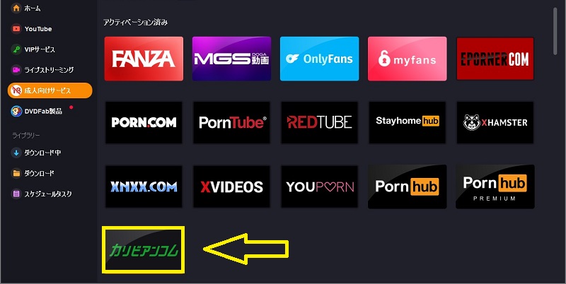 カリビアンコムのロゴを選択