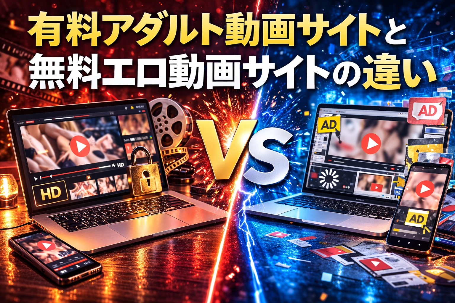 有料アダルト動画サイトと無料エロ動画サイトの違い