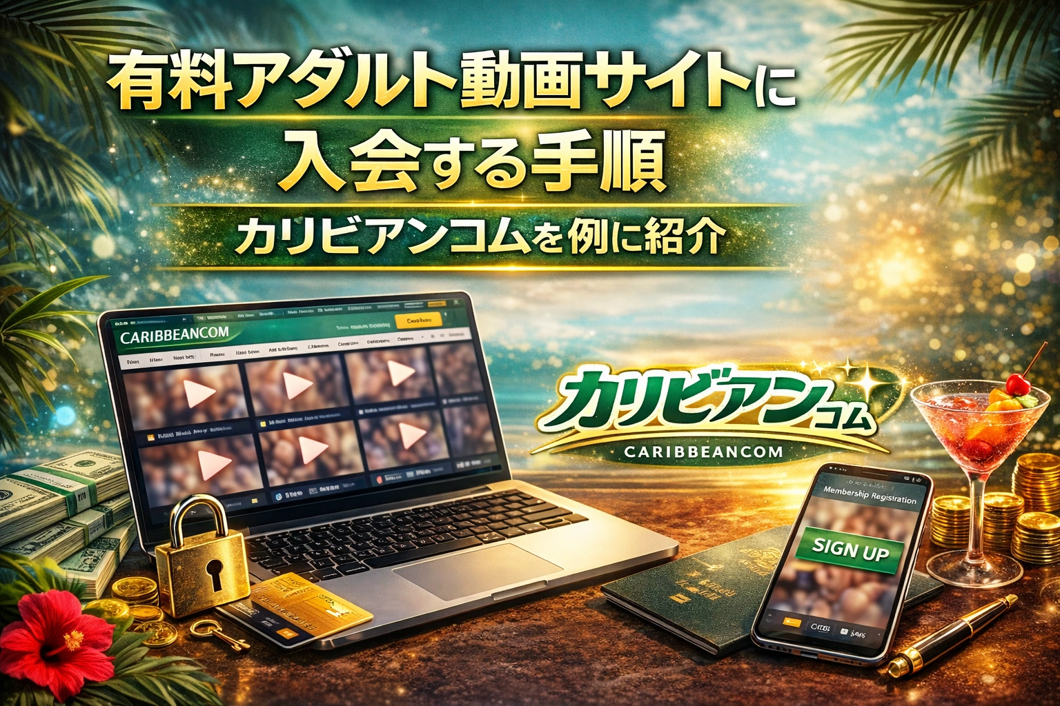 有料アダルト動画サイトに入会する手順｜カリビアンコムを例に紹介