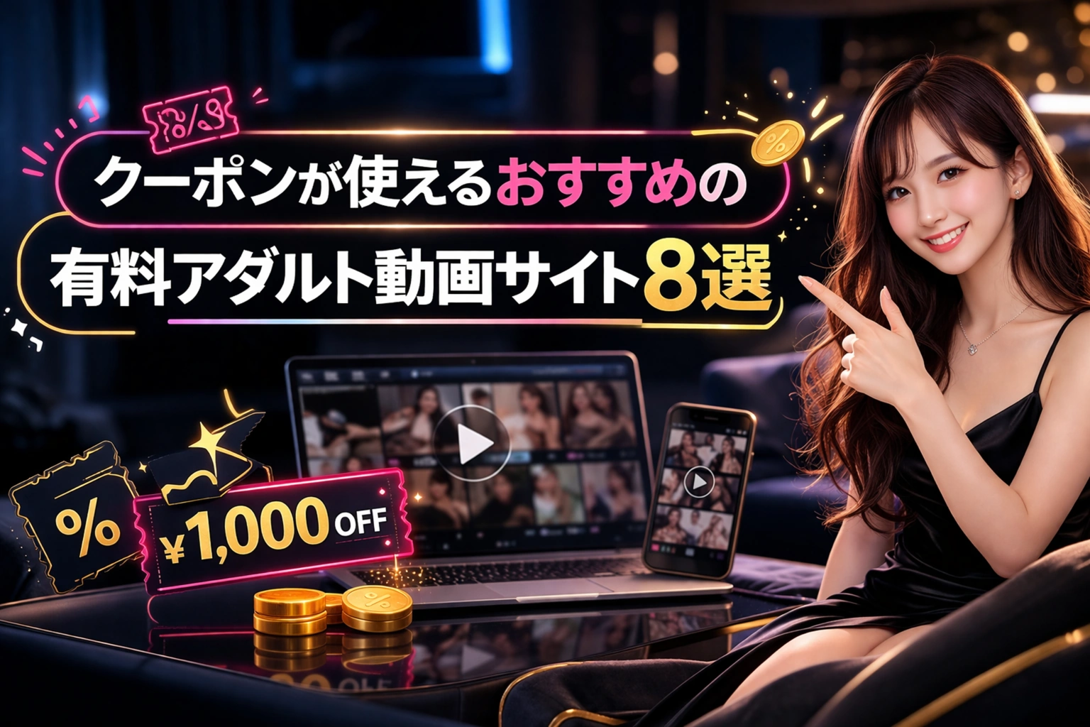 クーポンが使えるおすすめの有料アダルト動画サイト8選
