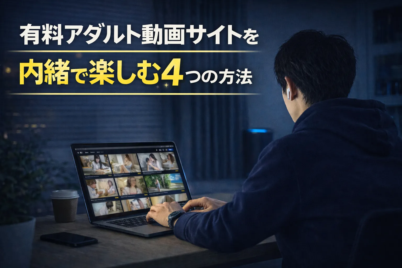 有料アダルト動画サイトを内緒で楽しむ4つの方法